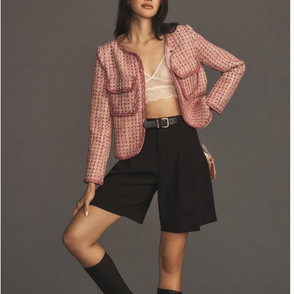 Maeve Anthropologie Avery High Rise High Waist Black Pleated Shorts Fluid Leg 6 - Picture 3 of 13